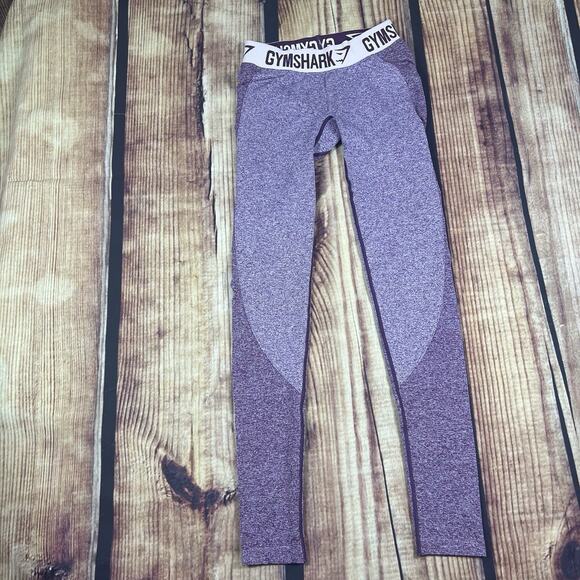 Gymshark Purple Leggings Low Rise Logo Flex Spell Out Waistband Women’s XS Pants - Picture 1 of 4